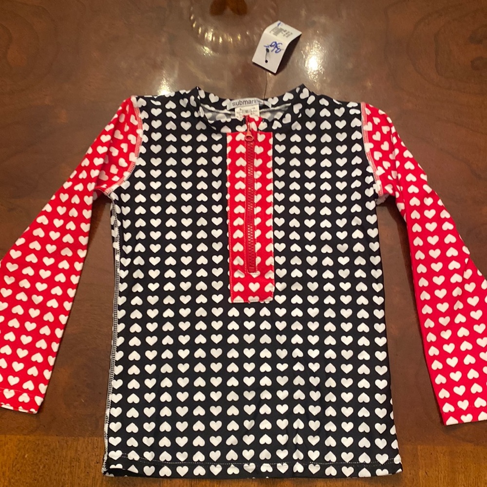All hearts ❤️ Girls Rash-guard - NWT size 10
